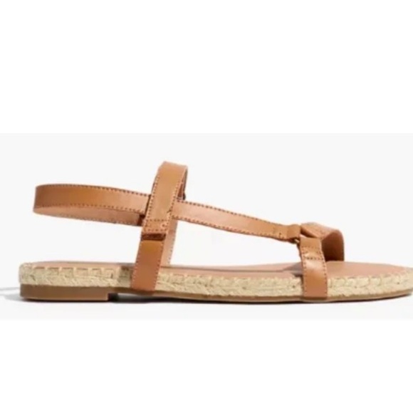 Madewell The Hallie Espadrille Tan Leather Sandals in Vachetta Size 9 - Picture 9 of 9
